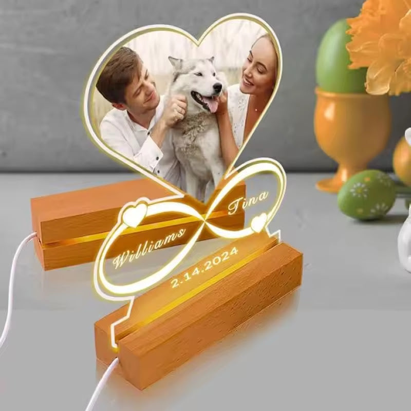 Personalized Anniversary Couples Gifts For Women And Men, Custom Acrylic Heart Picture Frame With Photo, Custom Acrylic Spotify